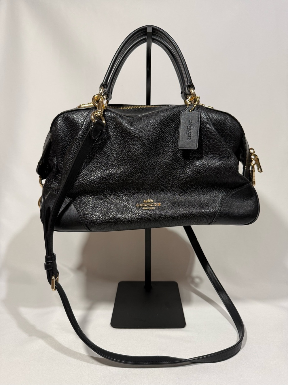 Coach Black Leather Lane Satchel Bag